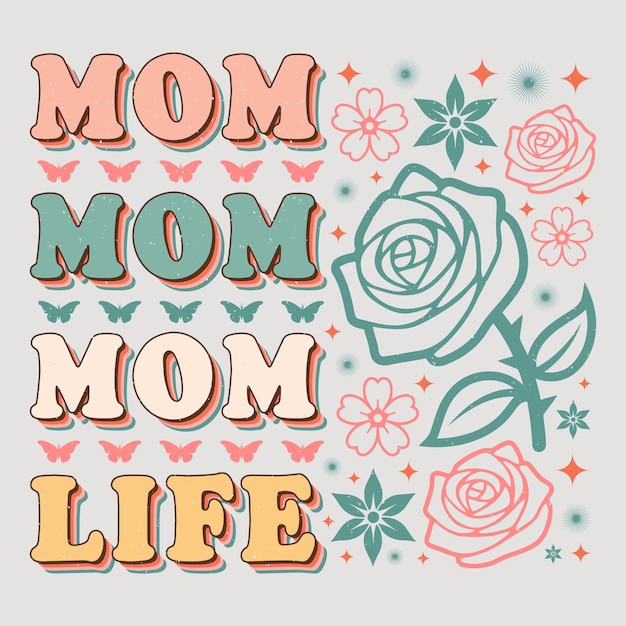 Mom Life Mom Mama Moedersdag T-shirt Grafiek