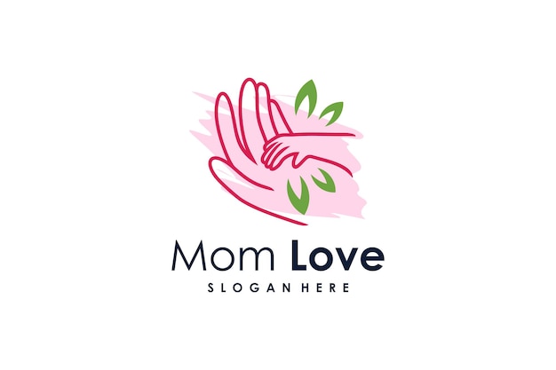 Vector mom love logo design with modern creative style