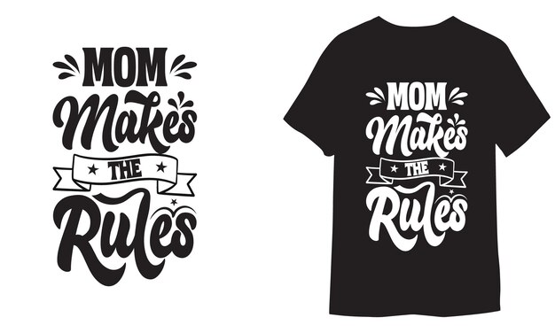 Мама устанавливает правила дизайна типографии для печатных футболк.