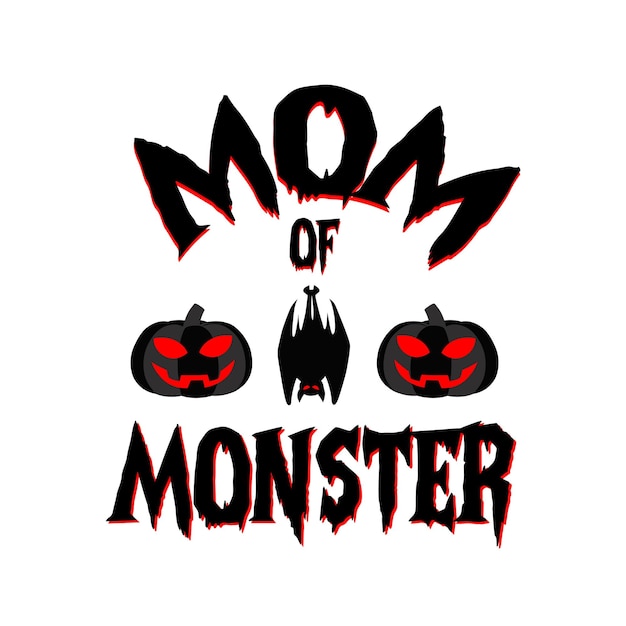 Мама монстра Хэллоуин векторная графика для футболки