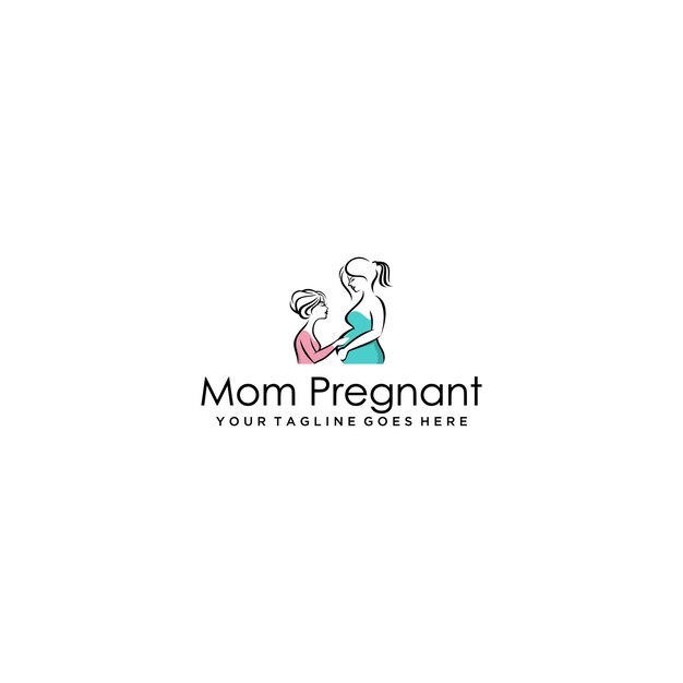 엄마 임신 로고 디자인.