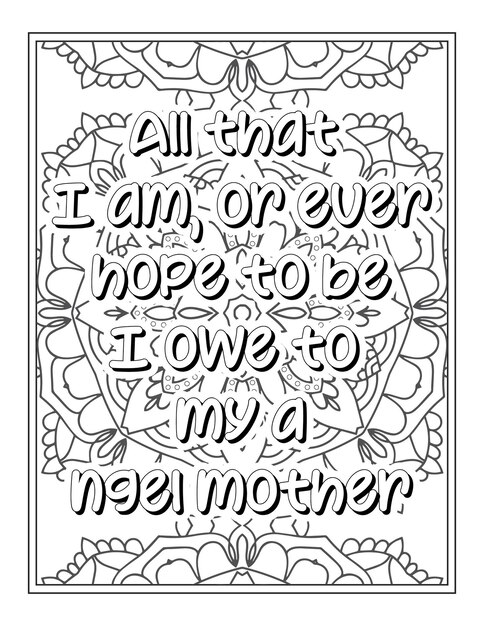 Mom Quotes coloring page For Adult