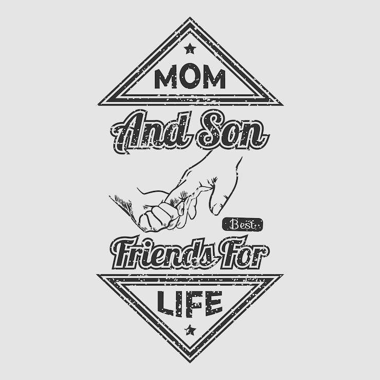 वेक्टर mom and son best friends for life typography t-shirt design