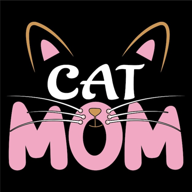 Дизайн футболки мамы, мама-кошка, элемент типографии графического дизайна. вам понравится эта футболка.