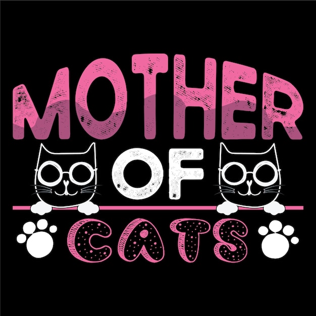 Vettore mom t shirt design, mamma gatto, elemento di tipografia di design grafico. adorerai queste t-shirt.