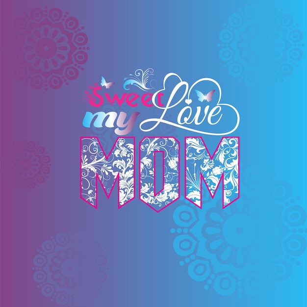 MOM text design background for happy mother's day celebration