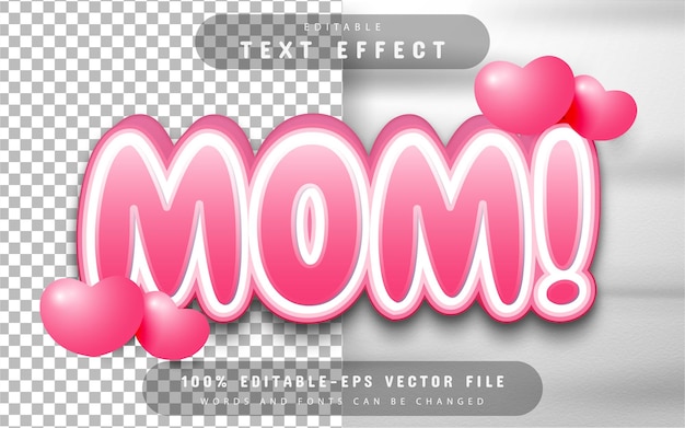 Vector mom text effect editable