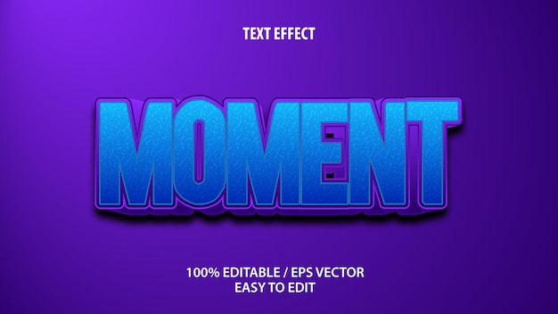 Moment text effect Premium Vector