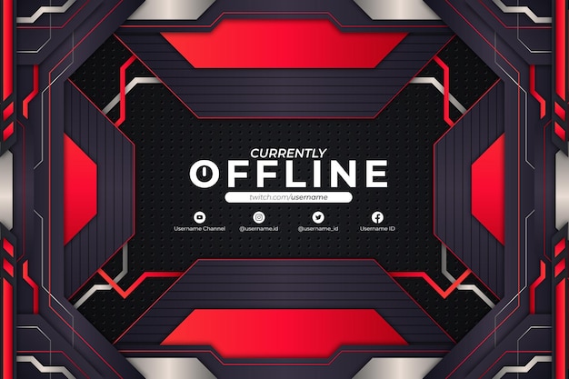 Momenteel offline rode achtergrondstijl