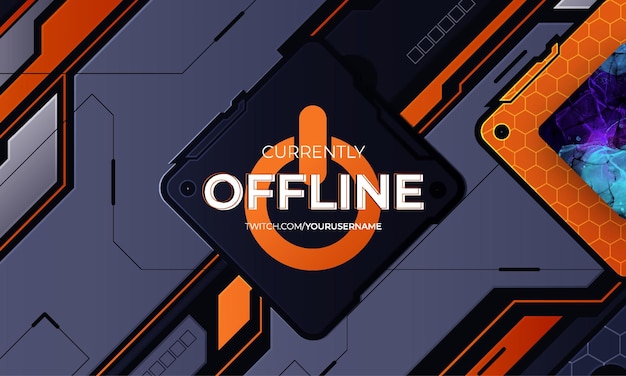 Momenteel offline twitch-bannerachtergrond met moderne stijl