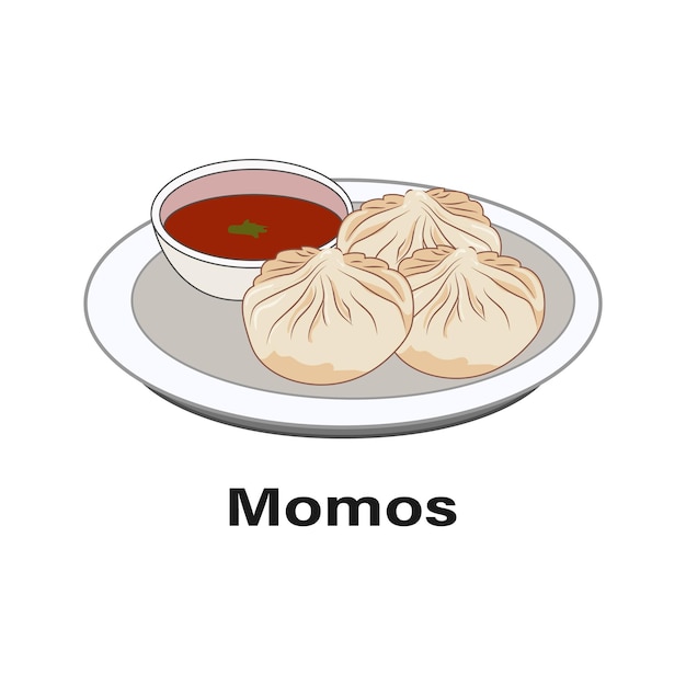 벡터 momos 아시아 음식 벡터