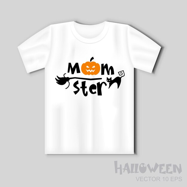 Momster divertente scritta per halloween con zucca jackolanterns illustrazione vettoriale