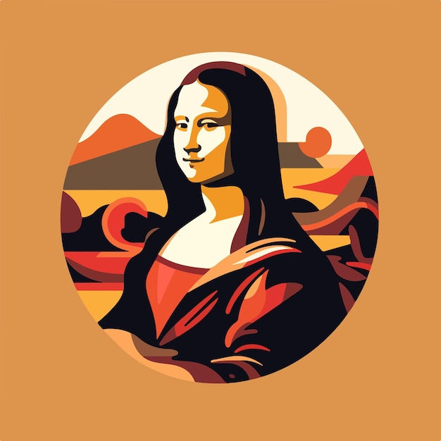 Vettore vettore di illustrazione piana di mona lisa