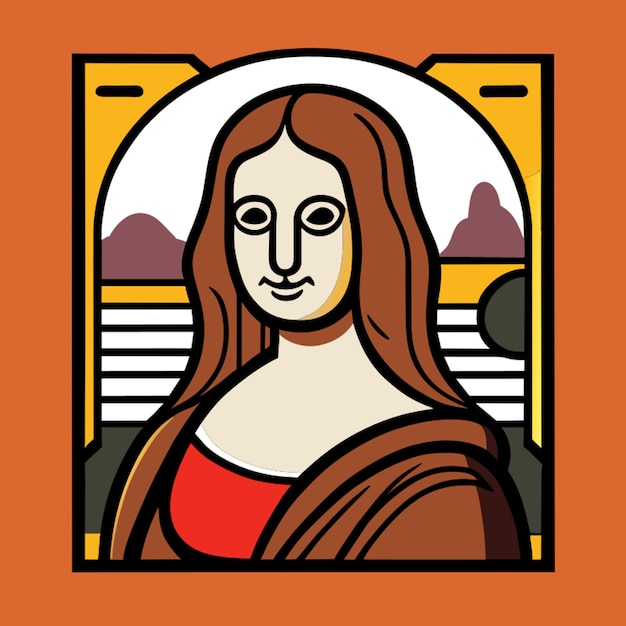 Mona lisa vector illustration cartoon