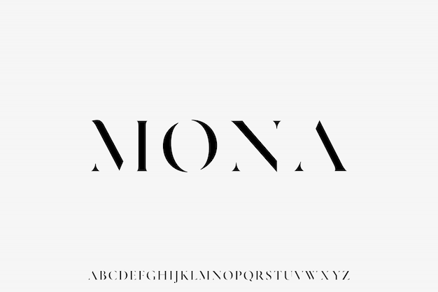 Mona, the luxury font alphabet vector set