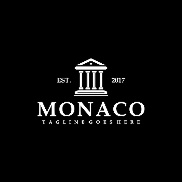 Monaco greco antico edificio architettura logo design