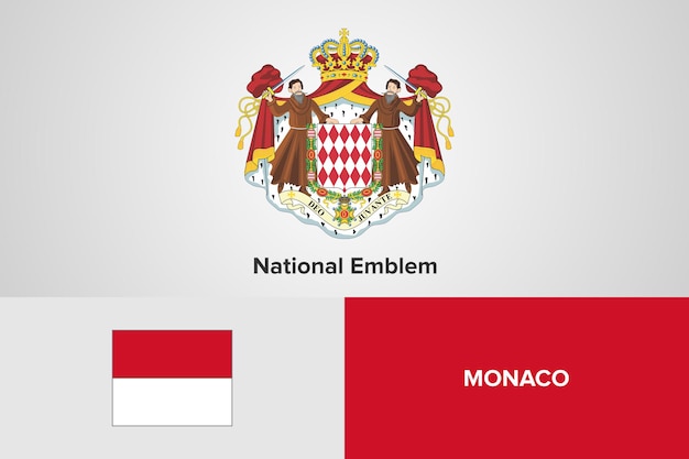 Modello di bandiera nazionale emblema di monaco moldova