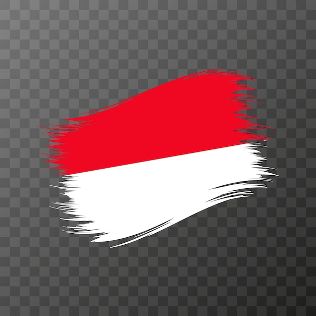 Monaco national flag Grunge brush stroke Vector illustration on transparent background