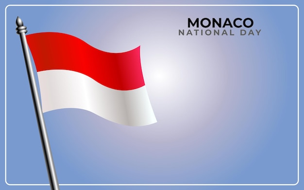 グラデーション カラーの背景に分離されたモナコ国旗