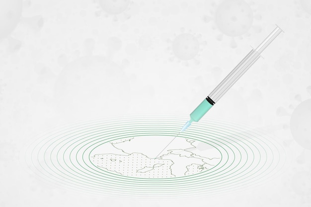 Monaco vaccinazione concetto iniezione di vaccino nella mappa di monaco