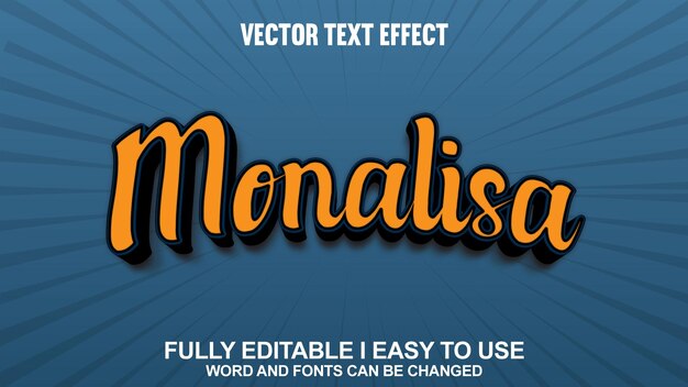 Monalisa 편집 가능한 터 3d 텍스트 효과