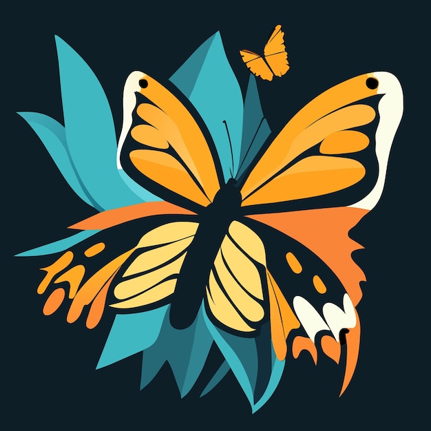 Vector monarch butterfly in flight creative inspiration