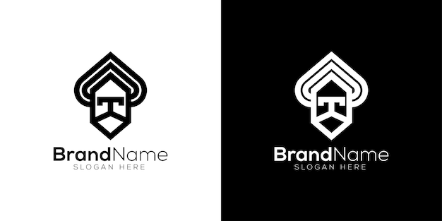 Monarch face logo design template