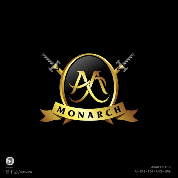 Шаблон логотипа монарх