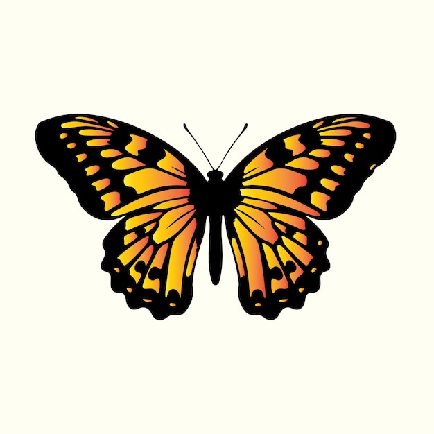 Monarch vlinder silhouet vector afbeelding achtergrond
