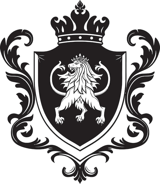 Monarchic Insignia Vector Emblem Dynasty Crest Black Design