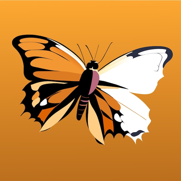 Vector monarchvlinder close-up in aquarel