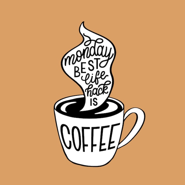 Vector monday coffee lettering