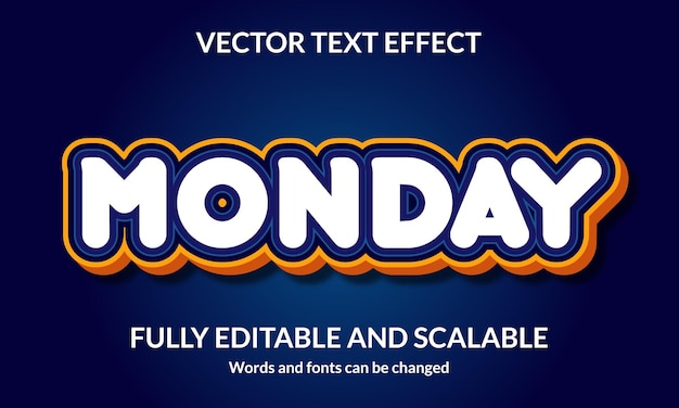 Monday Editable 3D text style effect