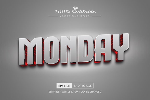 Vector monday text effect style high quality