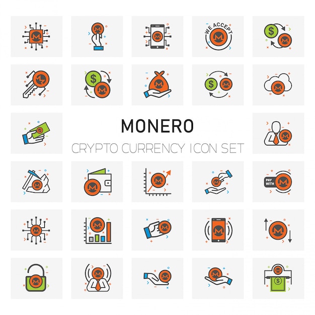 MONERO Coin Crypto Valutapictogrammen instellen