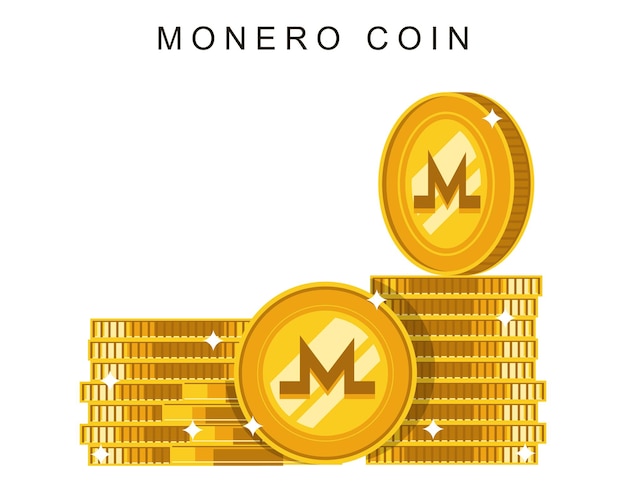 Криптовалюта монет monero с кучей монет концепции криптовалюты.