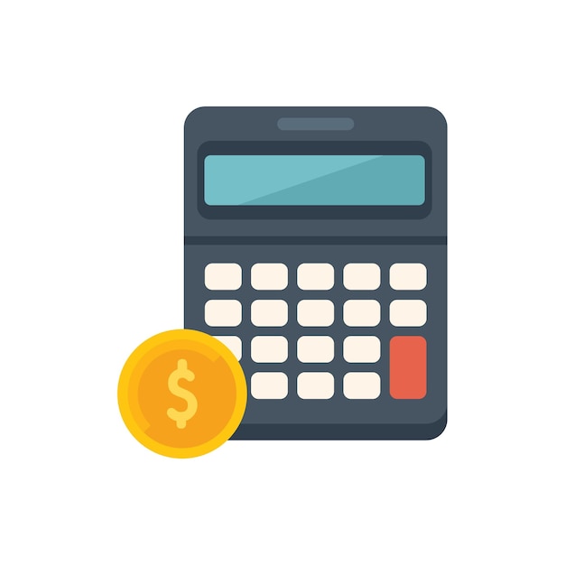 Monetizzare la calcolatrice icona vettore piatto conversione di denaro social media isolati