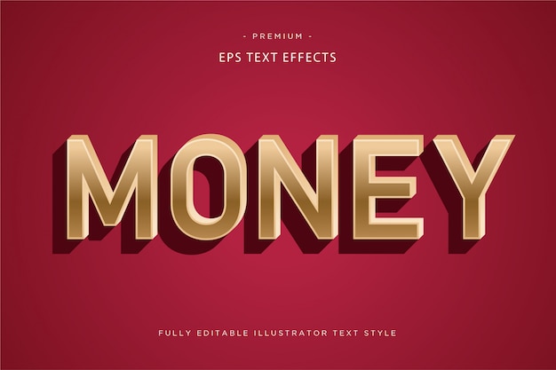 Money 3d text effect - 3d text style