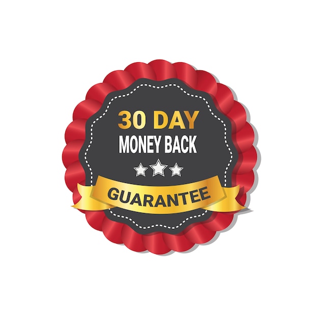 Money Back In 30 Days Guarantee badge Isolated
