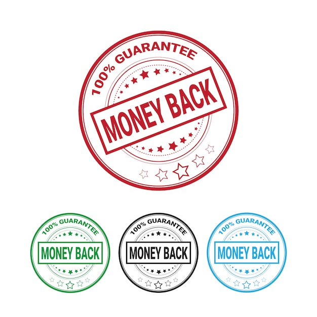 Money Back Guarantee 100 Percents badge Set Isolated