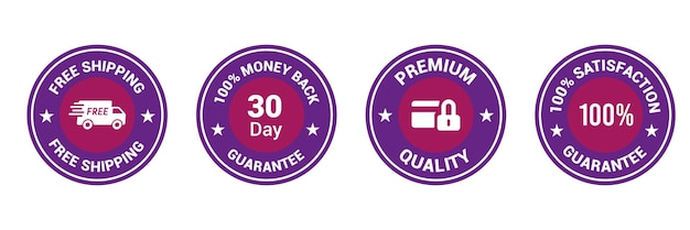 Money back guarantee Free Shipping Trust Badges Trust Badges