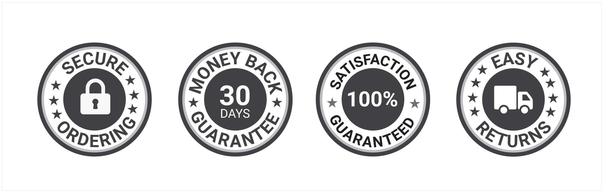 Premium Vector | Money back guarantee, free shipping trust badges ,trust  badges