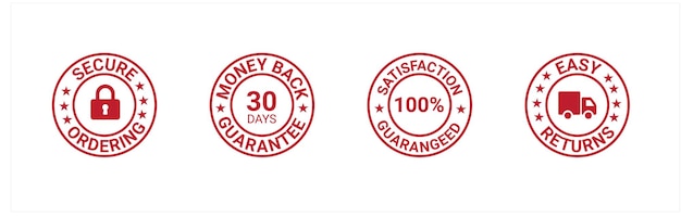 Money back guarantee, Free Shipping Trust Badges ,Trust Badges