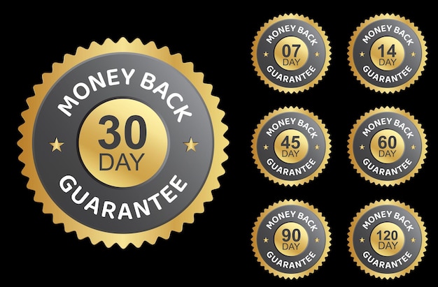 Vector money back guarantee logo set