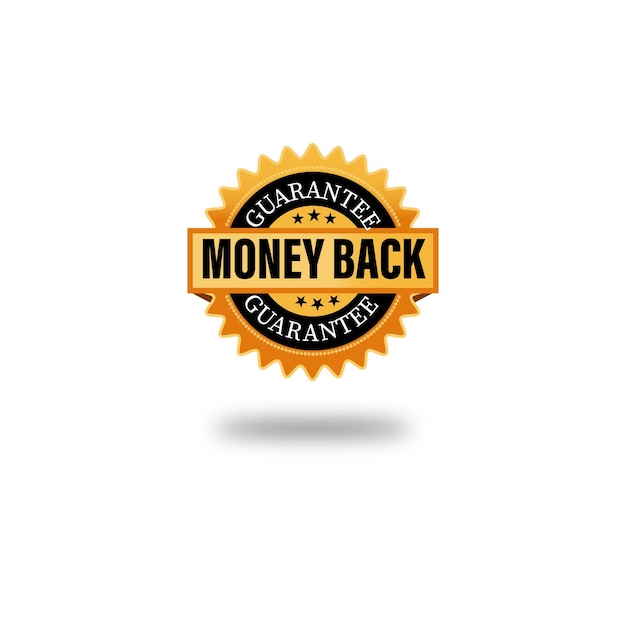 Money back guarantee round logo vector.