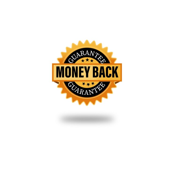 Money back guarantee round logo vector.