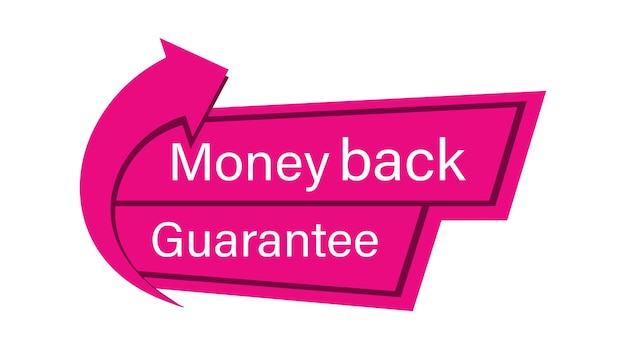 Money back guarantee Vector illustration with arrow isolated on white background Cash back concept