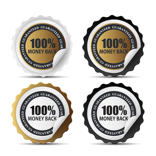 Money back label template sign