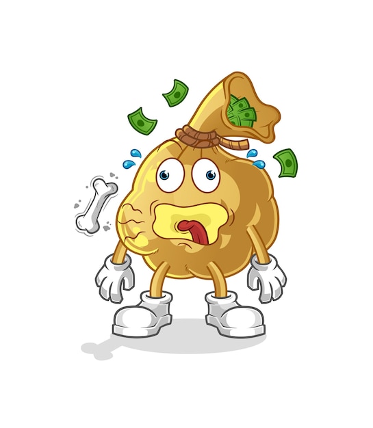 The money bag burp mascot. cartoon vector