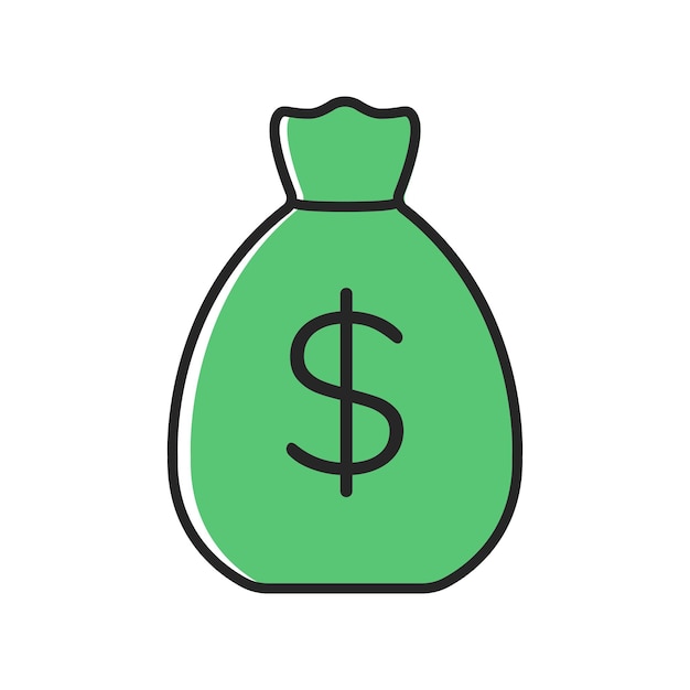 Money bag flat design illustration